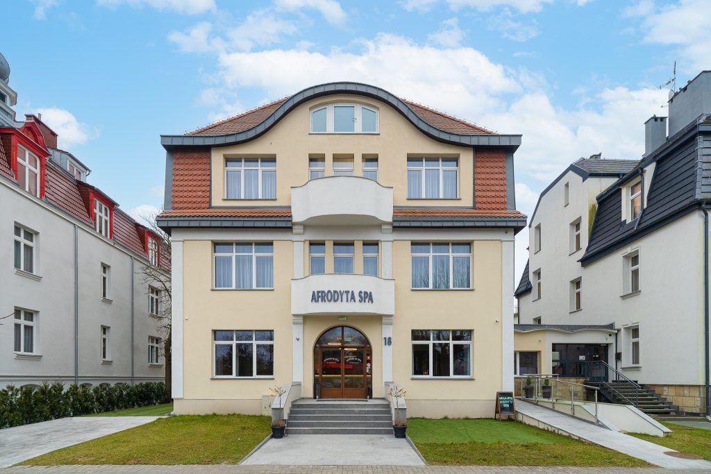 Außenansicht des Afrodyta Spa in Swinemünde